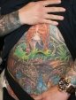 Red Rocket tattoo stomach tattoo